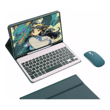 Imagem de Capa Para Samsung Tab S8 Ultra 14.6 &bluetooth Teclado e Mouse (Verde Escuro, Teclado comum)