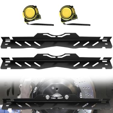 Imagem de Pacote com 2 ferramentas de alinhamento de roda com 2 fitas de medição, kit de placas de ferramentas de alinhamento de dedos resistentes para uso doméstico de carro, ferramenta de alinhamento frontal