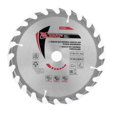 Imagem de MTX Disco Circular Widea 185 mm × 20 mm × 24 Dentes – Aço 65G, Corte Longitudinal e Transversal em Madeira