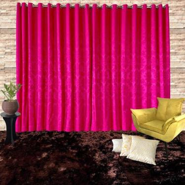 Imagem de Cortina Tecido Jacquard Medalhão Pink - 3m x 5,60m de Largura - Sua Ca