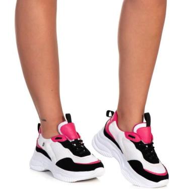 Imagem de Tênis Feminino Chuncky Sneaker Casual Plataforma Preto Pink - Shop Est