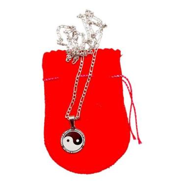 Imagem de COLAR CORRENTE AÇO INOX FÍGARO 60 cm PINGENTE Yin Yang 2 CM - ASA