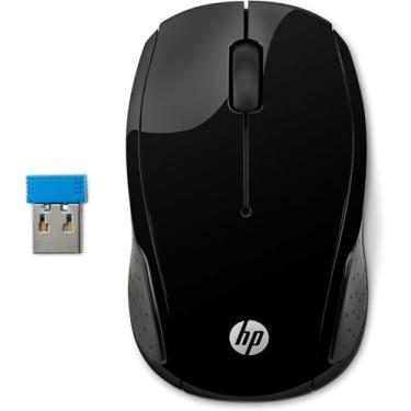Imagem de Mouse Sem Fio HP 200 Oman- com Sensor Óptico de até 1000 DPI, Ambidestro, Conexão Wireless com Receptor Nano de 2.4GHz e até 10 m de Distância, Preto (X6W31AA)