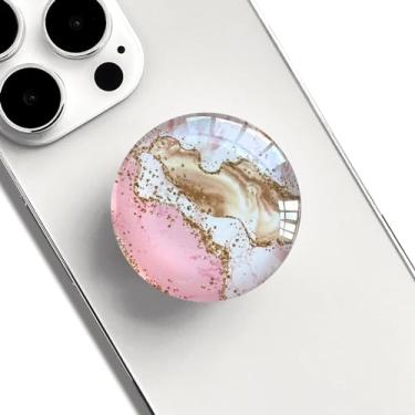 Imagem de WUYULB Suporte De Celular Expansível E Dobrável Para Smartphones (Acessório Celular) (Mármore Rosa Dourado)