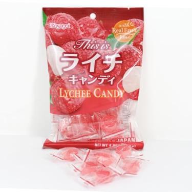 Imagem de Bala Japonesa Kasugai Lychee Candy – Sabor Lichia com Suco de Fruta, Embaladas Individualmente, Importada do Japão, 115g