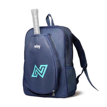 Imagem de Bolsa Raqueteira Mochila Preto Rosa Azul Beach Tenis Raquete Netsy, Az