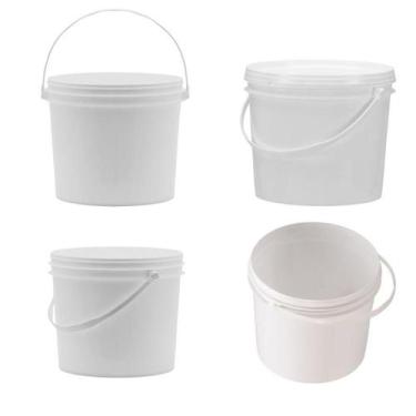 Imagem de Balde 1.8 Litros Branco Para Alcool Em Gel 5 Pçs - Nastripack