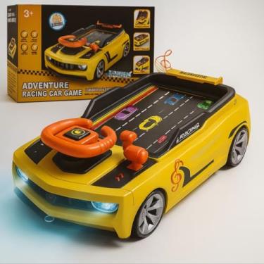 Imagem de Generic Brinquedo de volante infantil com música, brinquedo sensorial, carro de corrida resistente, brinquedo de simulação de direção para crianças, meninos e, Amarelo
