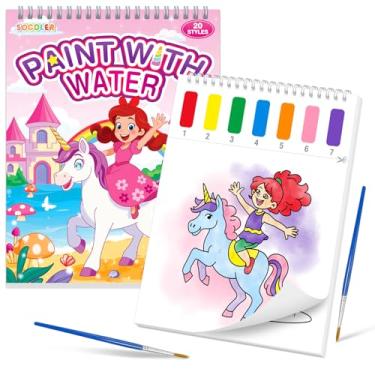 Imagem de SOCOLER Paint with Water Coloring Books for Toddlers, Unicorn Theme Mess Free Watercolor Painting Papers for Kids Water Color Paint Kit Art Craft Birthday Gift for Ages 1-3