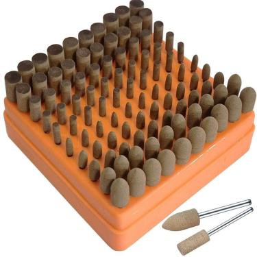 Imagem de Kit 100 Ponta Montada Couro De Vaca Haste 3Mm Polir Retífica