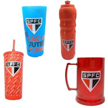 Imagem de Kit Squeeze 550Ml+ Caneca Gel 300Ml+ 2 Copo Infantil Canudo - Brasfoot