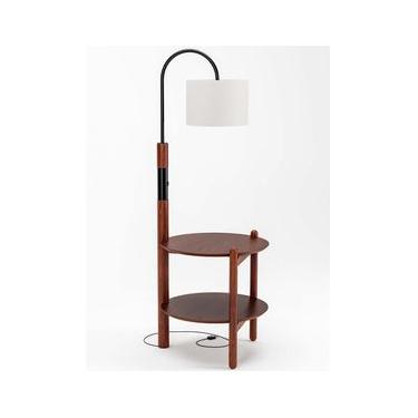 Imagem de Mesa De Cabeceira Com Luminária Agatha 140 X 50 X 52 Cm (A X L X P) - Cor Castanho