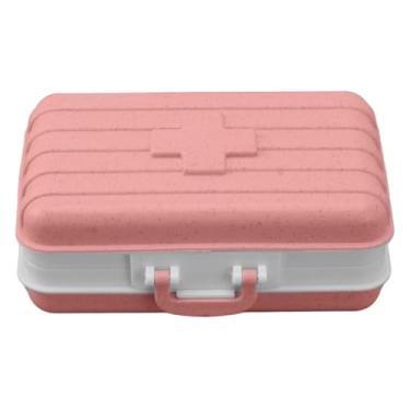 Imagem de Mini Caixa de Medicina Organizador de Viagem portátil 6 Compartimentos Secure Recipiente de plástico selado para pílulas Vitaminas Armazenamento de jóias 10x7.5x3.8cm (Rosa)