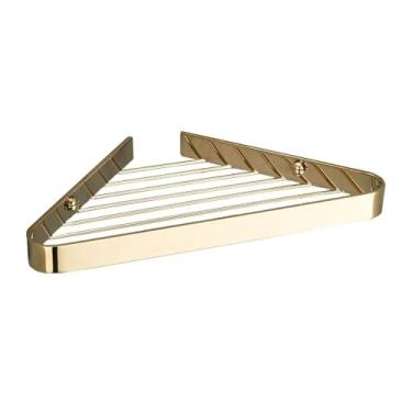Imagem de Suporte de chuveiro de canto, prateleira de chuveiro de metal triangular, organizador de box de parede para chuveiro interno e banheiro, prateleira de chuveiro de 6 cores (ouro)