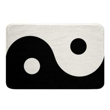 Imagem de Manfei Tapetes de banho infantis pretos e brancos, tapetes de banho de fofoca de Tai Chi, tapetes de banheiro de fofoca de Yin Yang para decoração de quarto de meninos, adolescentes e adultos, tapetes