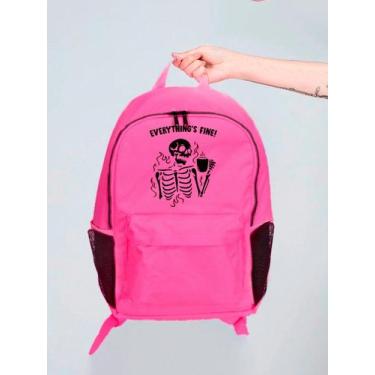 Imagem de Mochila Feminina Nylon Caveira is fine Estampada Personalizada Resiste