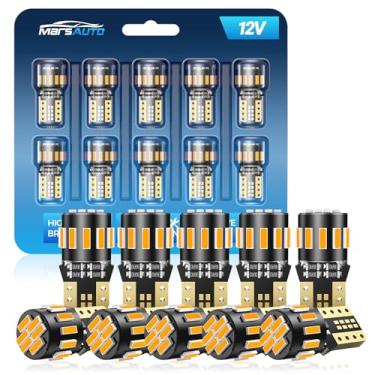 Imagem de Marsauto Lâmpada LED 194 âmbar amarelo para luz de mapa de cúpula, 168 2825 W5W T10 substituição de cunha lâmpadas LED super brilhantes para carro cortesia Step Dash Side Marker Trunk Light (pacote