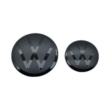 Imagem de Emblema De Carro Espelhado 3D Preto Para Volkswagen VW Golf Passat Pol
