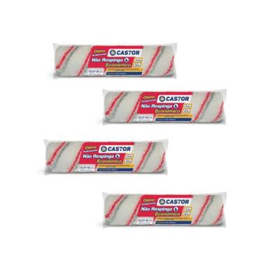 Imagem de Kit 4 Rolos para Pintura Não Respinga Econ 10mmx23cm Castor