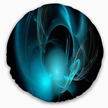 Imagem de Design azul fractal nebulosa galáctica abstrata sala de estar, sofá, almofada de alta qualidade + capa de almofada impressa em ambos os lados 50 cm