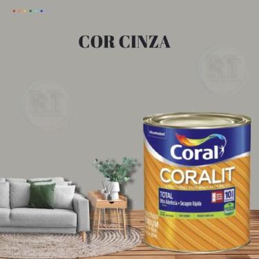 Imagem de Esmalte Sintético Base Água Coral Coralit 800ml Cor Cinza Brilhante p/