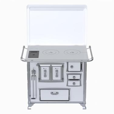 Imagem de Fogão a Lenha GII N 2 Gab Sec Branco com Tampa Cald Saida Esquerda