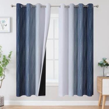 Imagem de Cortinas Blackout Estelar Textiler Azul marinho/Branco acinzentado 183
