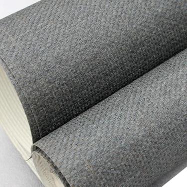 Imagem de Papel De Parede De Papel De Parede De Grama De Madeira Tecida à Mão, Papel De Parede De Pano De Grama Texturizado Accent Wall Covering, Rolo De Papel De Parede De Pano De Grama Nat, Grey
