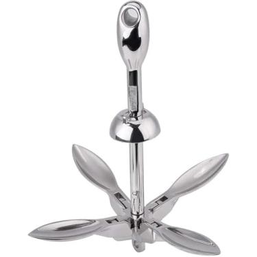 Imagem de Âncora De Barco Dobrável, Aço Inoxidável 316, Kit De Ancoragem Dobrável Marinho Hardware De Encaixe Portátil Compacto Acessório Para Canoa, Prancha De Remo, Vela, C, 0.7kg/1.54LB