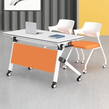 Imagem de Mesa De Conferência Dobrável, Mesa De Reunião Retangular Grande Para Escritório, Mesa De Diretoria Moderna Para 4 Pessoas, Mesa De Seminário De Treinamento De Sala D, 1pcs, 160 * 40cm