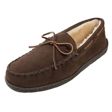 Imagem de Pantufa masculina Minnetonka com forro felpudo, Chocolate, 10.5