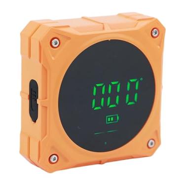 Imagem de IEUDNS Inclinômetro digital Nível eletrônico 4x90 graus Medidor de ângulo digital Transferidor para carpintaria Construção civil Alvenaria, Laranja