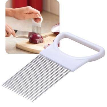 Imagem de Suporte para Corte de Alimentos, Garras em Aço Inox, 11 cm de Altura, Plástico Branco