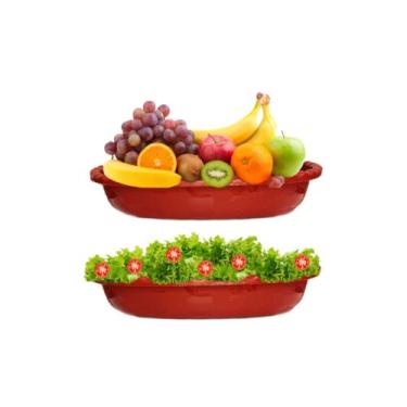 Imagem de Kit 10 Fruteira Saladeira Vermelha 3 Litros - Fortinjet