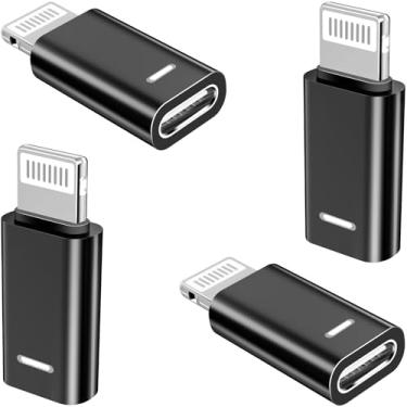 Imagem de [Certificado Apple MFi] Adaptador USB C para Lightning, pacote com 4 Stuffcool Lightning macho para USB C fêmea conversor digital PD 20W tipo C conector de carregador rápido para iPhone 14 13 12 11