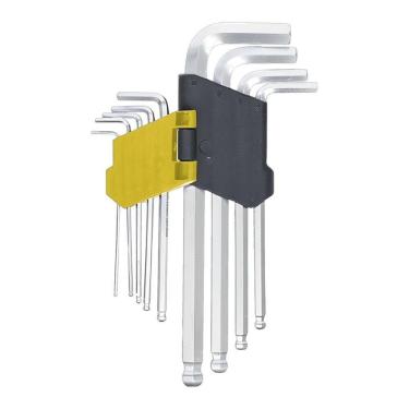 Imagem de Kit Chaves Sextavada Allen Aço Forjado Com 9 Peças Tipo L