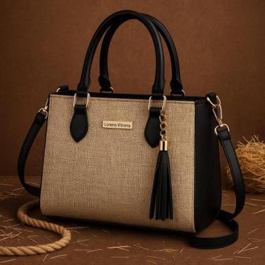 Imagem de Bolsa feminina lorena palha com alça de regulagem bolsa lançamento com