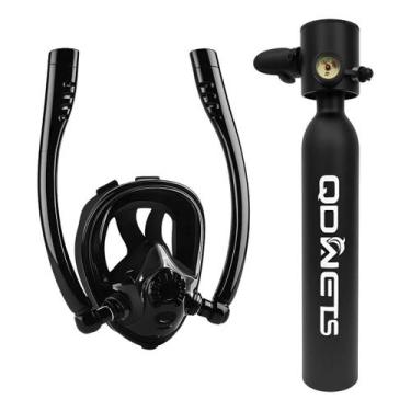 Imagem de Mascara de Mergulho Cilindro Oxigenio Oculos Snorkel Seco Manometro Na