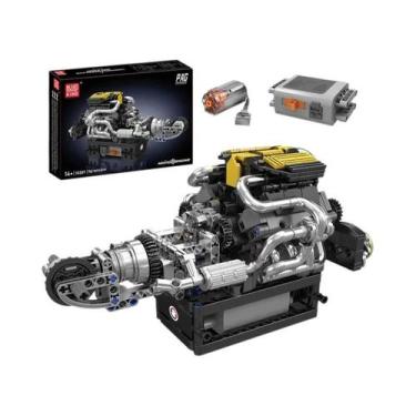 Imagem de Modelo De Blocos De Montar Do Motor V8, Conjunto De Brinquedos STEM Pa