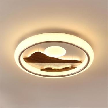 Imagem de Nórdico Moderno Quarto Lâmpada De Teto LED Moda Simplicidade Arte Sala De Estar Estudo De Restaurante Quarto Infantil Corredor Varanda Luz (3853C D50CM)