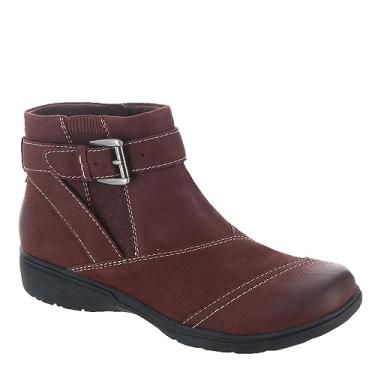 Imagem de Clarks Bota feminina de cano curto Carleigh Dalia, Nobuck vinho, 10 Narrow