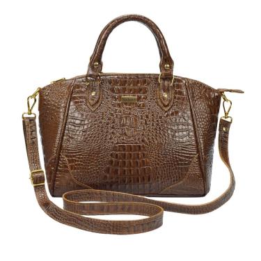 Imagem de Bolsa Feminina Média Transversal Tote Tiracolo Couro