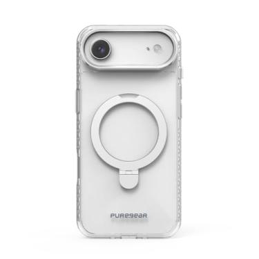 Imagem de PureGear Capa para iPhone Air (2025), compatível com carregamento MagSafe, proteção resistente a arranhões e durável, capa fina para iPhone Air MagSafe com suporte de anel, prata transparente