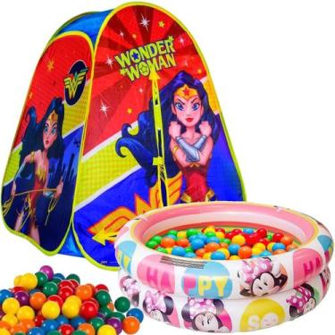 Imagem de Barraca Toca Infantil Toquinha Criança Menina Mulher Maravilha Dobráve