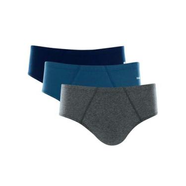 Imagem de Kit/3 Cueca Slip Mash 010.20 Masculina Basica Algodão T. P/GG, G, Az07