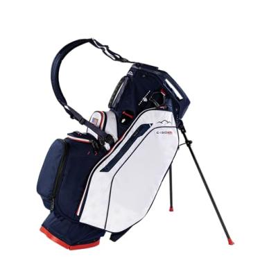 Imagem de Sun Mountain – Bolsa de golfe masculina híbrida leve C130 VLO 15 vias - 7 bolsos, sistema de alça única, base de compressão compatível com carrinho de equitação elétrico, modelo 2026 - azul