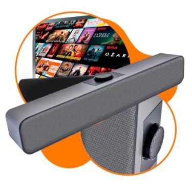 Imagem de Caixa de Som - Soundbar Estéreo USB e P2 para PC Computador TV - Som FORTE com Efeito Estéreo e Modo Auxiliar