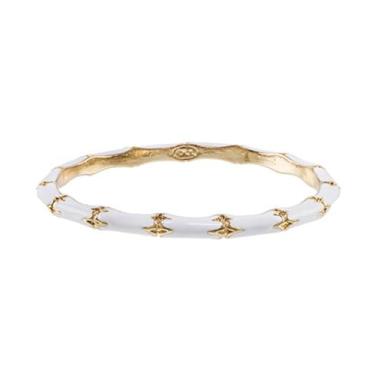 Imagem de Kenneth Jay Lane Pulseiras ou pulseiras de cetim de bambu esmaltado e dourado, Medium, Sem Pedra Preciosa
