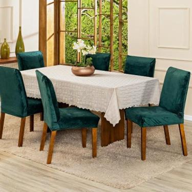 Imagem de Kit 4 Capas de Cadeira Jantar Lisa Splendore Ajustável com Elástico Te