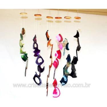 Imagem de 10 Mensageiros dos Ventos ATACADO - Chapas de Ágata Mista para Paz e T